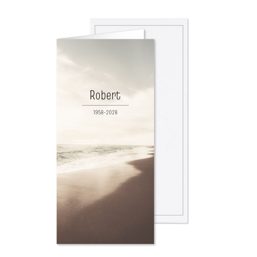 Trauerkarte mit stimmungsvollem Strandmotiv - Karteneindruck
