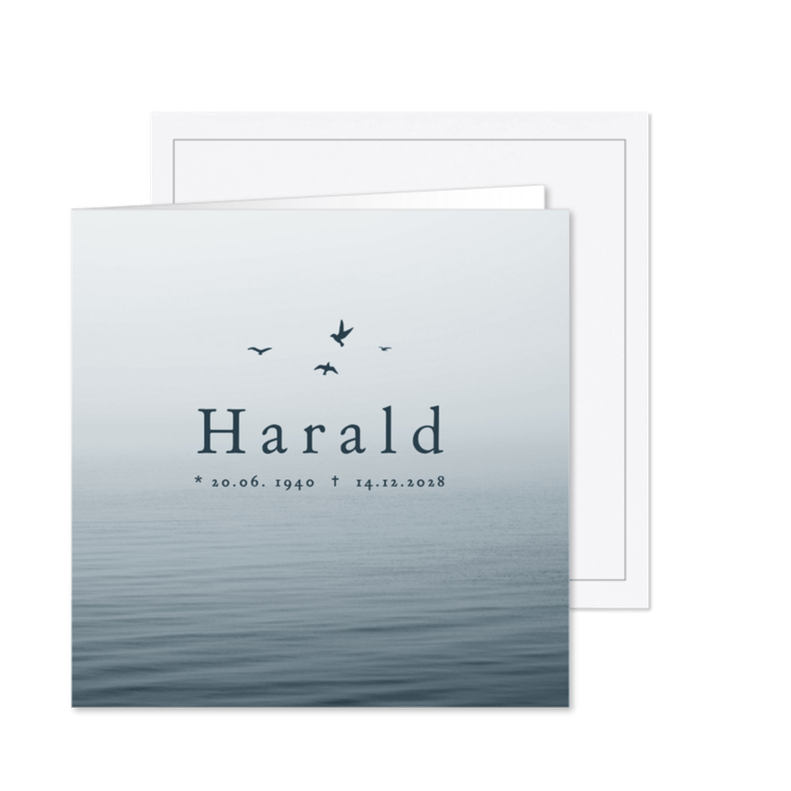 Trauerkarte See mit Vögeln - Karteneindruck
