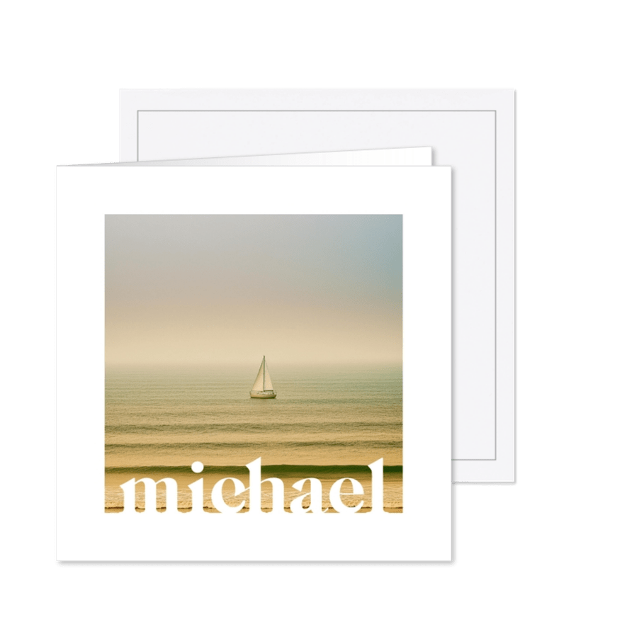 Trauerkarte Segelboot auf stiller See - Karteneindruck