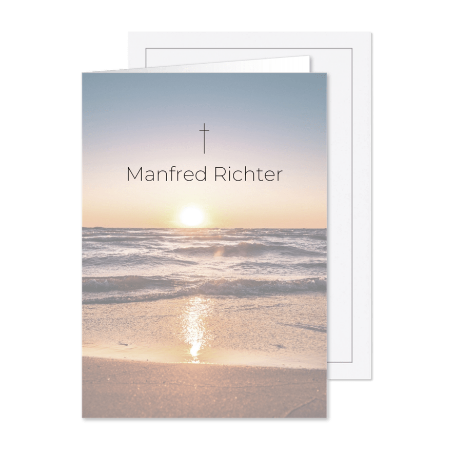 Trauerkarte Sonnenuntergang am Strand - Karteneindruck
