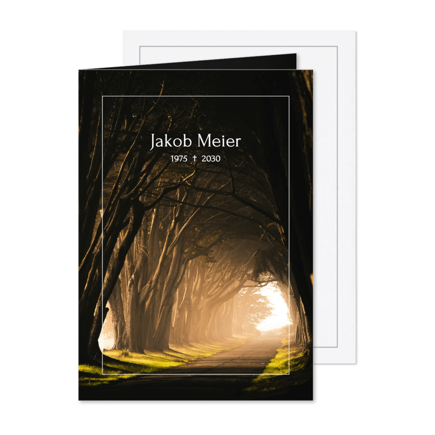 Trauerkarte Wald Allee Trauerfeier Naturfoto - Karteneindruck
