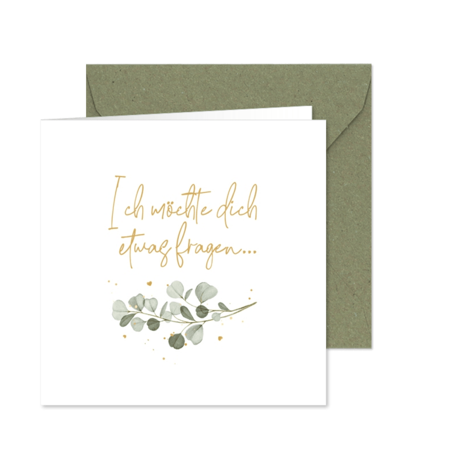 Trauzeugin fragen Aquarellzweige - Karteneindruck
