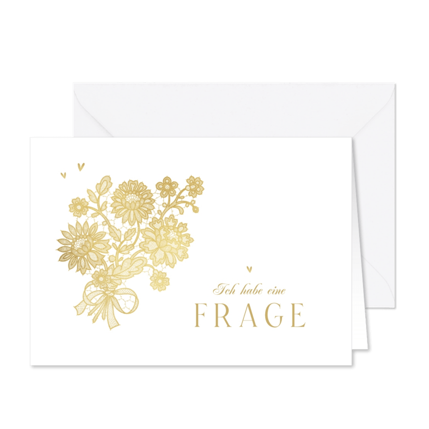 Trauzeugin fragen Karte Spitze in Goldlook - Kartenvorschau