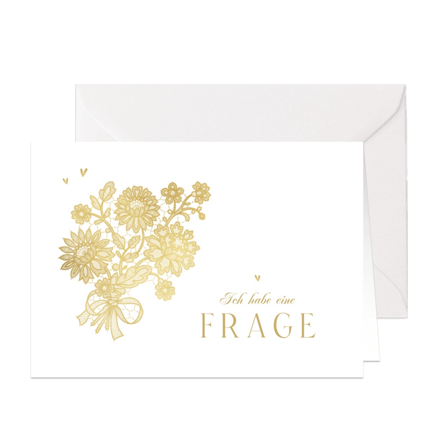 Trauzeugin fragen Karte Spitze in Goldlook - Karteneindruck
