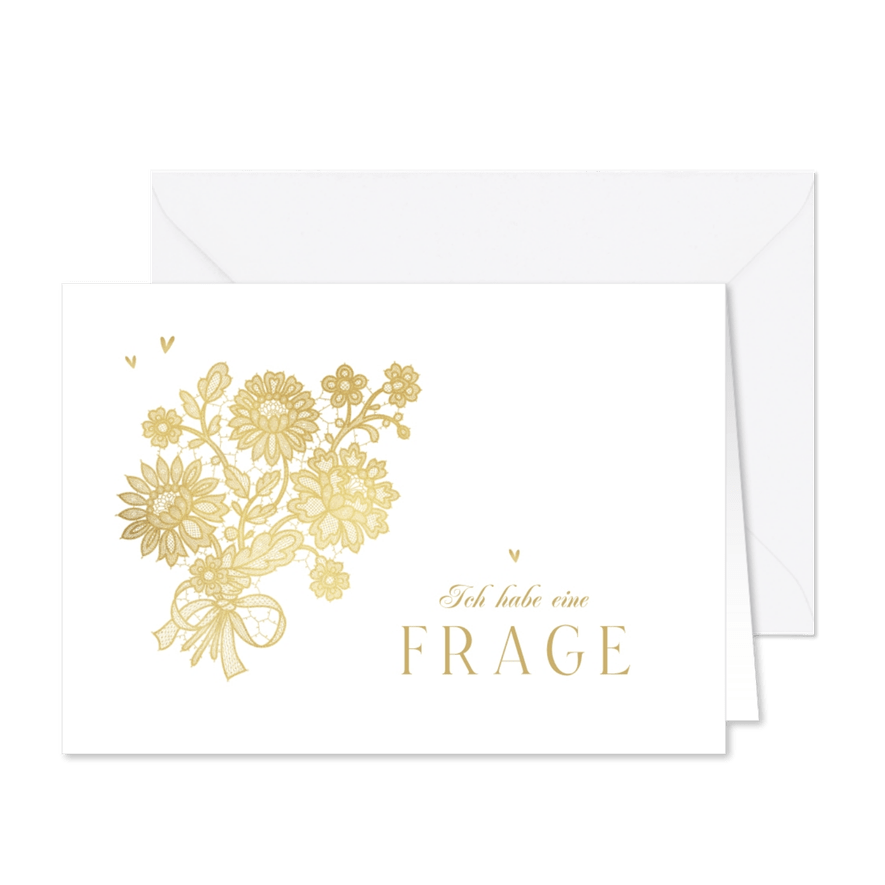 Trauzeugin fragen Karte Spitze in Goldlook - Karteneindruck
