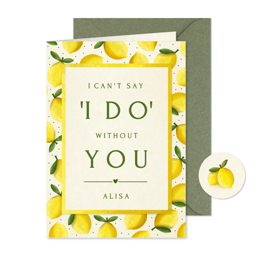 Trauzeugin fragen Zitronen Hochzeitskarte - Karteneindruck