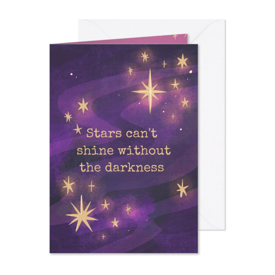 Trostkarte 'Stars can't shine without the darkness' - Karteneindruck