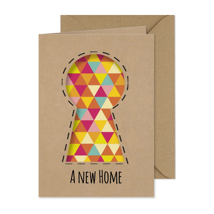 Umzugskarte 'a new home' Schlüsselloch - Karteneindruck