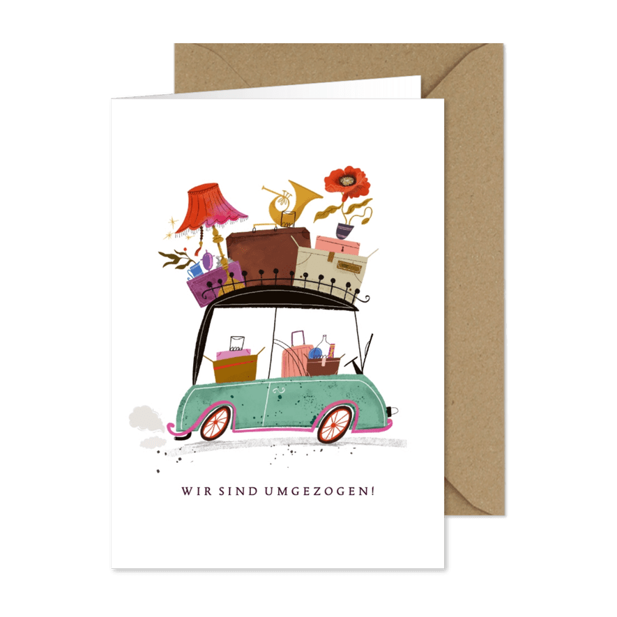 Umzugskarte Auto und Gepäck - Karteneindruck