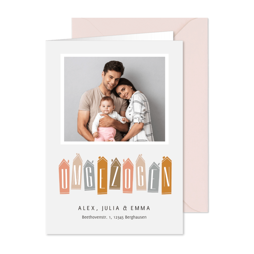 Umzugskarte Foto Häuserreihe - Karteneindruck