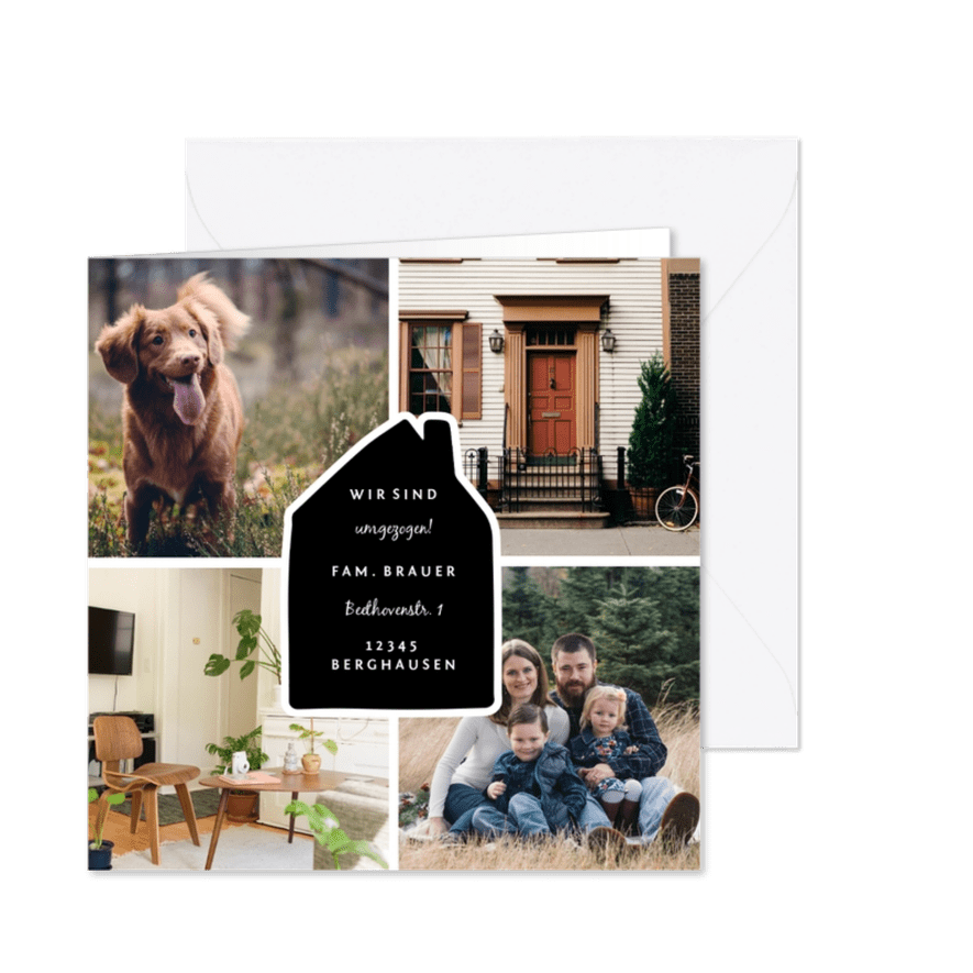 Umzugskarte Fotocollage - Karteneindruck
