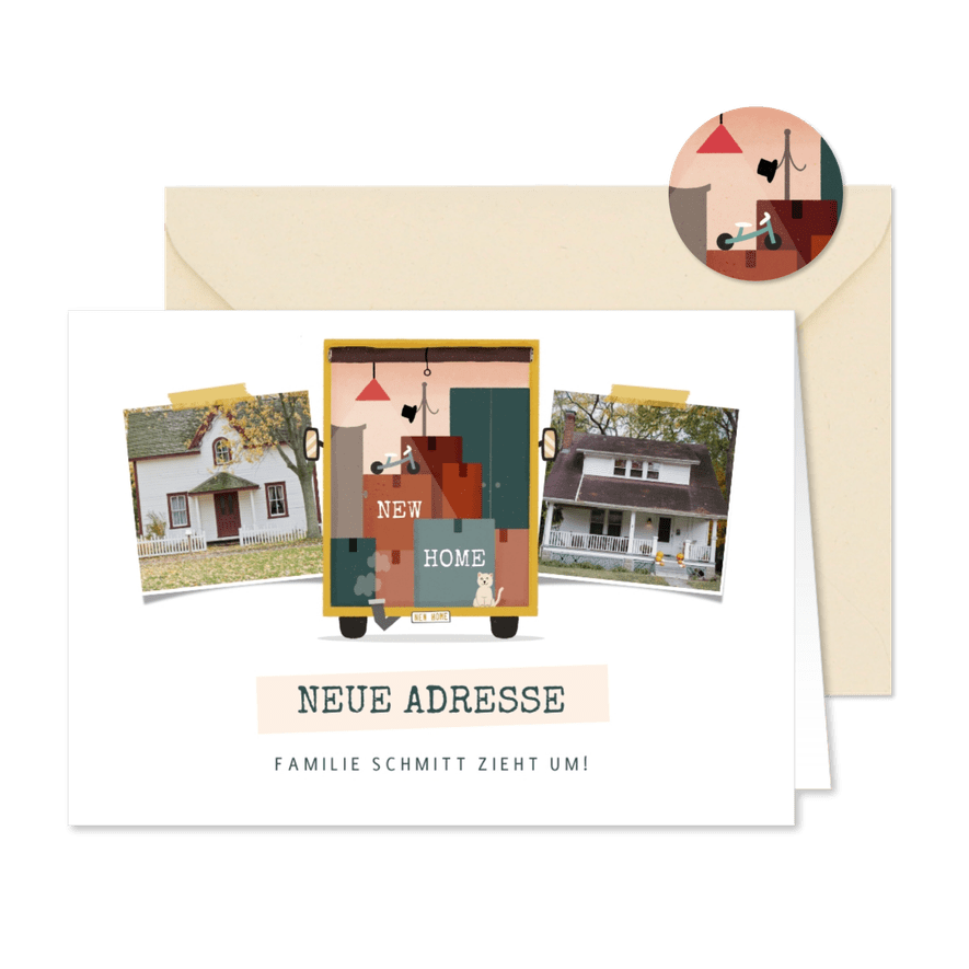 Umzugskarte Fotos & Umzugswagen - Karteneindruck