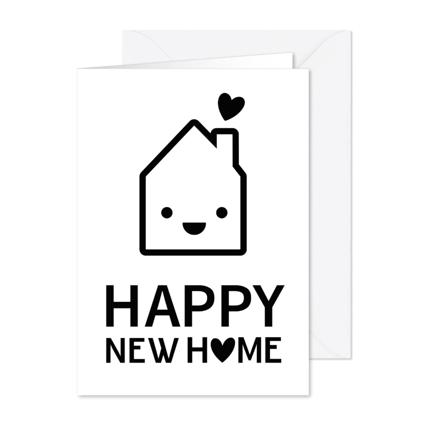 Umzugskarte fröhliches Haus 'Happy New Home' - Karteneindruck