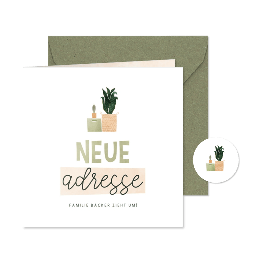 Umzugskarte kleine Pflanzen - Karteneindruck