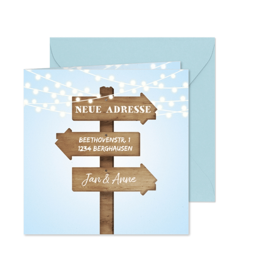 Umzugskarte mit Wegweiser - Karteneindruck
