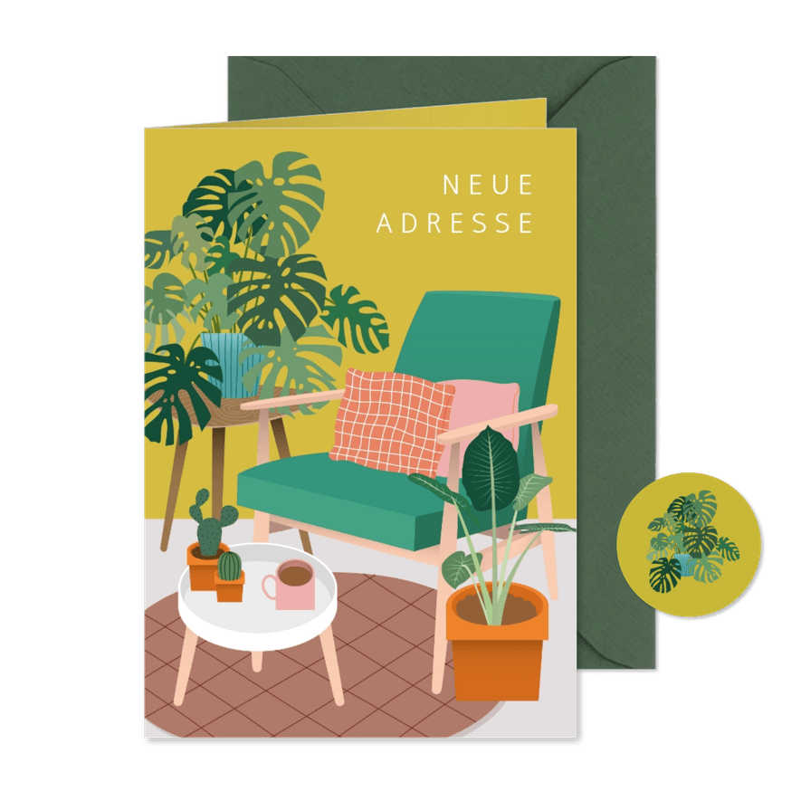 Umzugskarte Modern Vintage - Karteneindruck