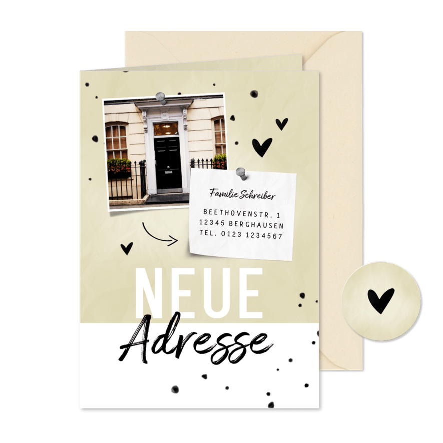 Umzugskarte Neue Adresse mit Foto - Karteneindruck