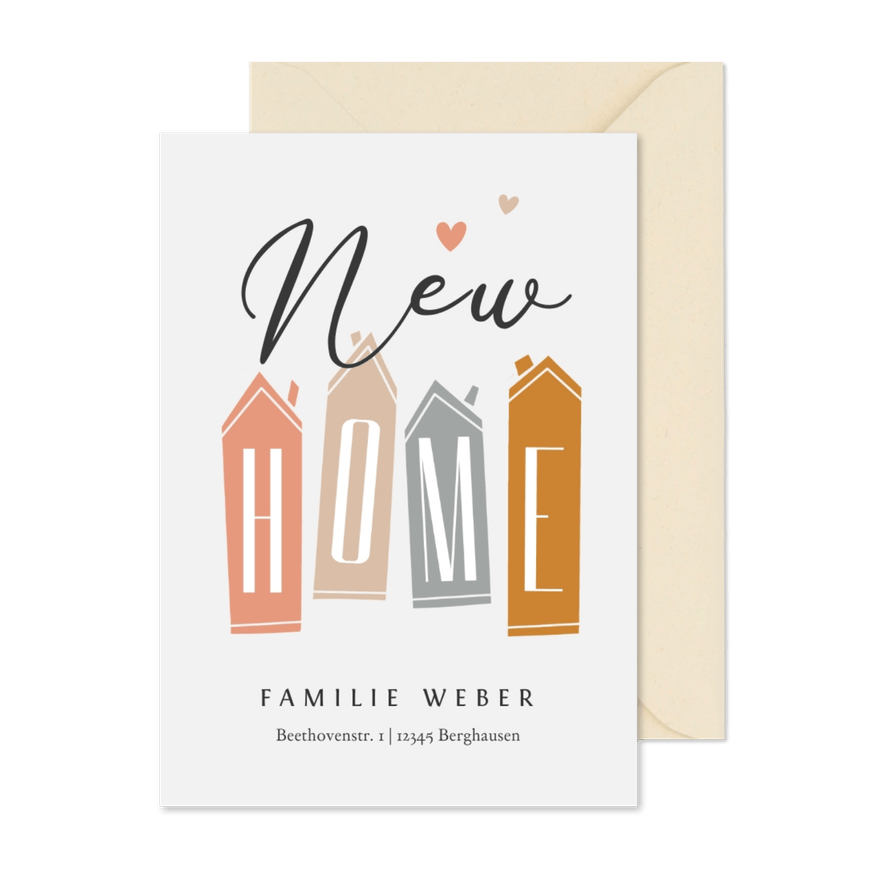 Umzugskarte 'New Home' Häuschen - Karteneindruck