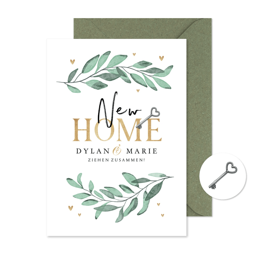 Umzugskarte New Home Zweige - Karteneindruck