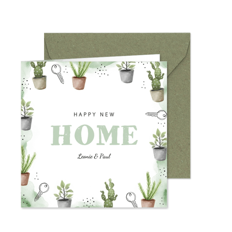 Umzugskarte Pflanzen und Schlüssel - Karteneindruck