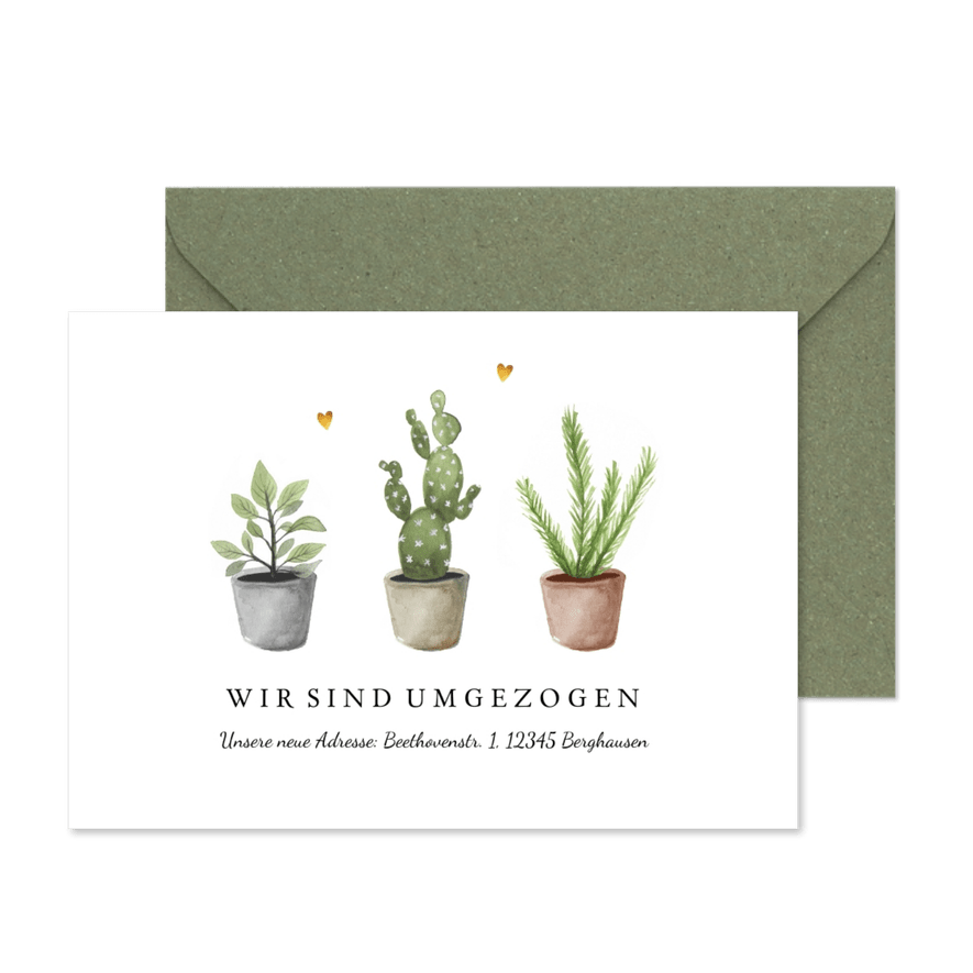 Umzugskarte Topfpflanzen - Karteneindruck