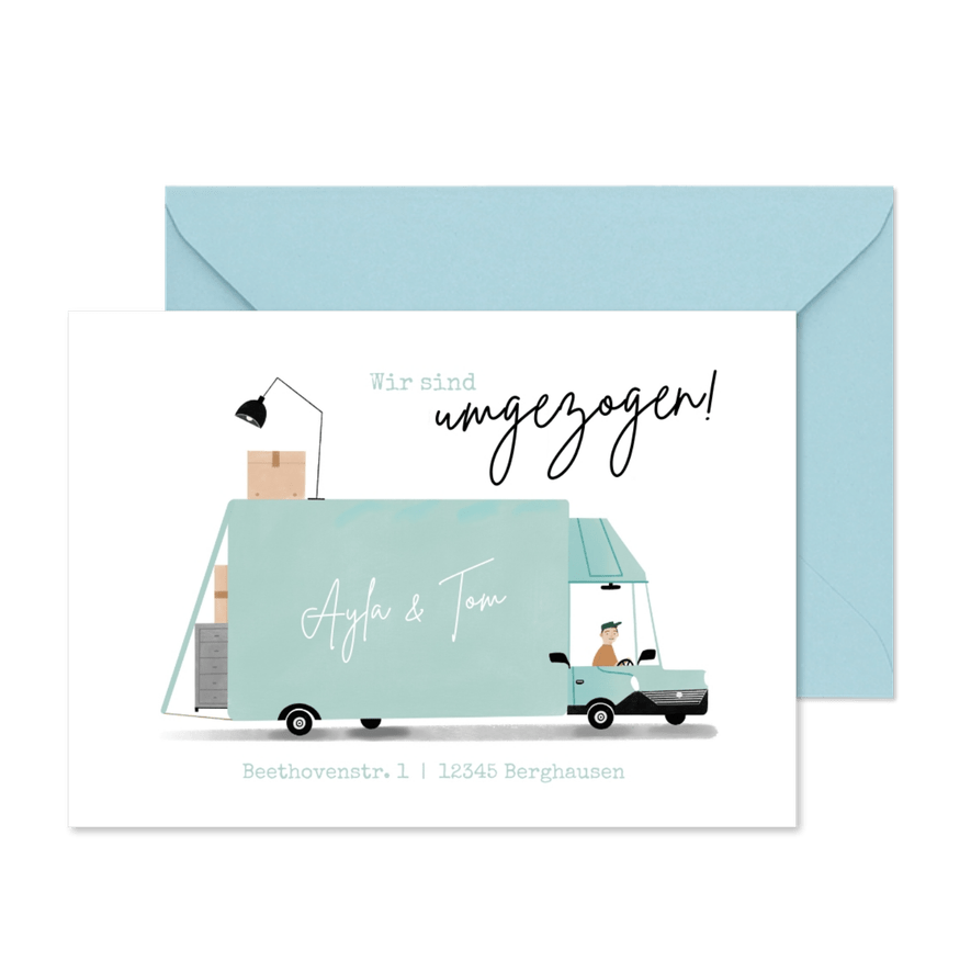 Umzugskarte Umzugswagen - Karteneindruck
