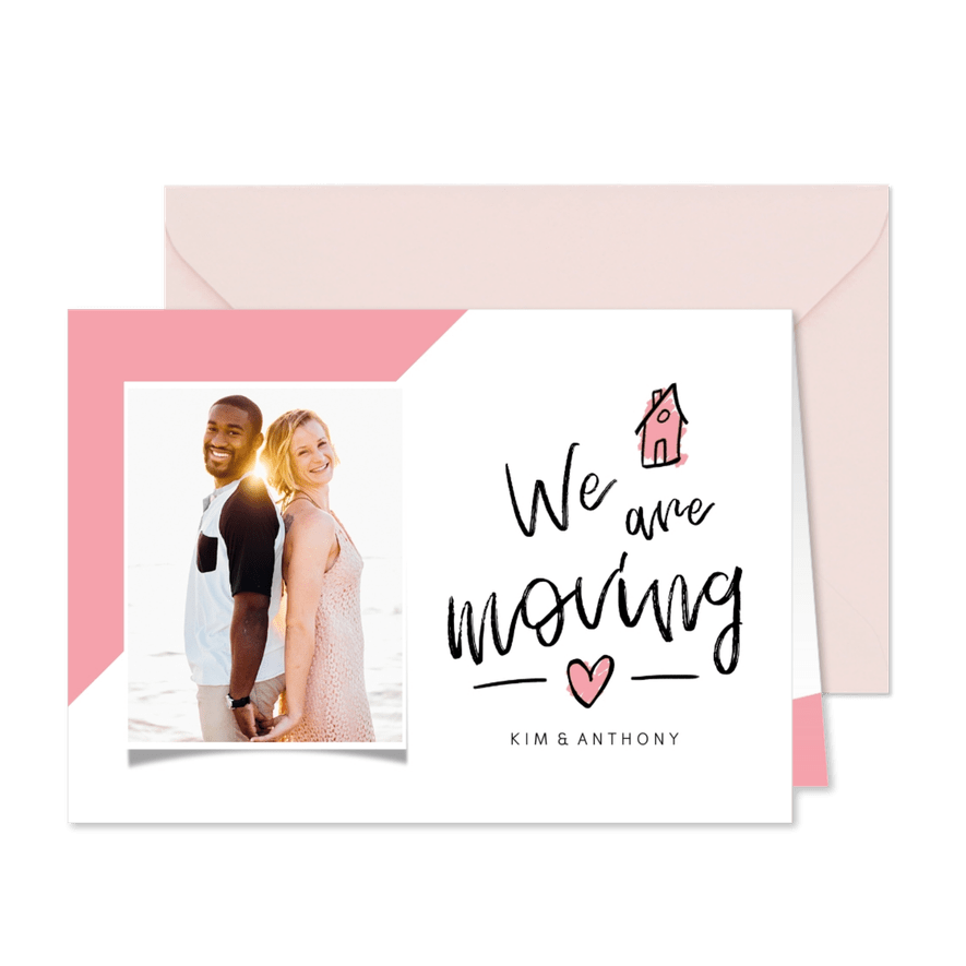 Umzugskarte 'We are moving' mit Foto - Karteneindruck