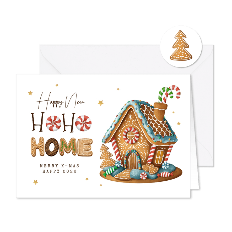 Umzugskarte Weihnachten 'Ho ho home' - Karteneindruck