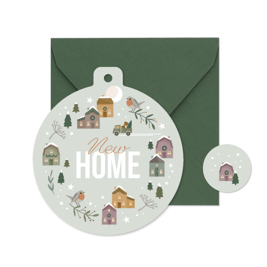Umzugskarte Weihnachtsdorf 'New Home' - Karteneindruck