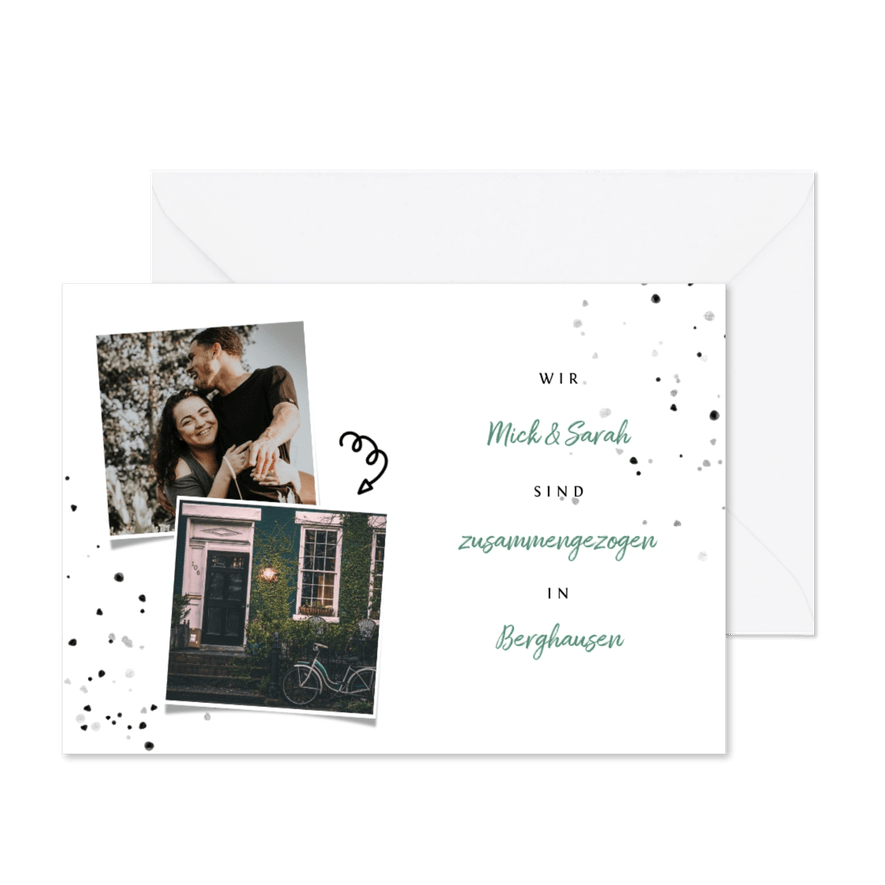 Umzugskarte zusammengezogen Fotos - Karteneindruck