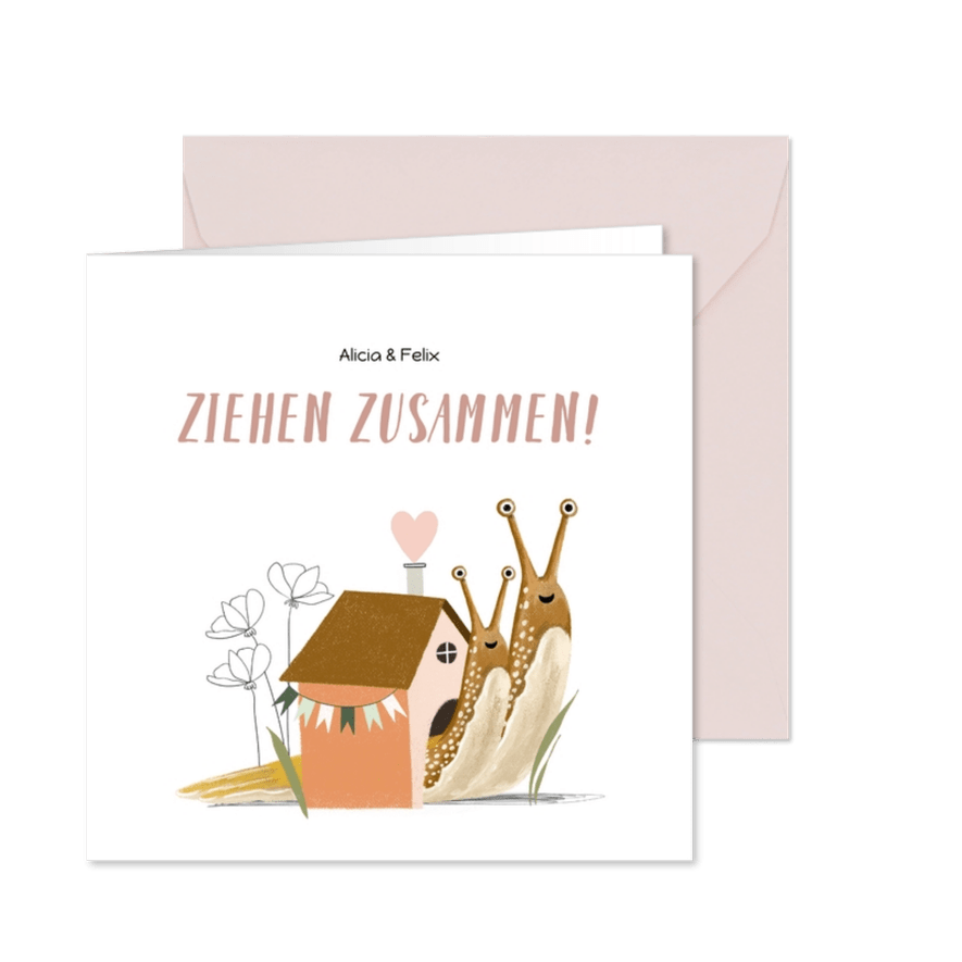 Umzugskarte zusammenziehen Schneckenhaus - Karteneindruck
