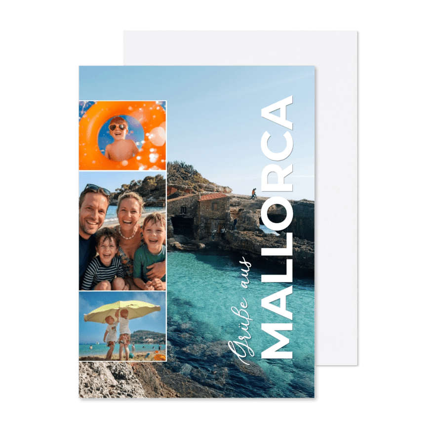 Urlaubsfotokarte sonnige Grüße von Mallorca - Kartenvorschau
