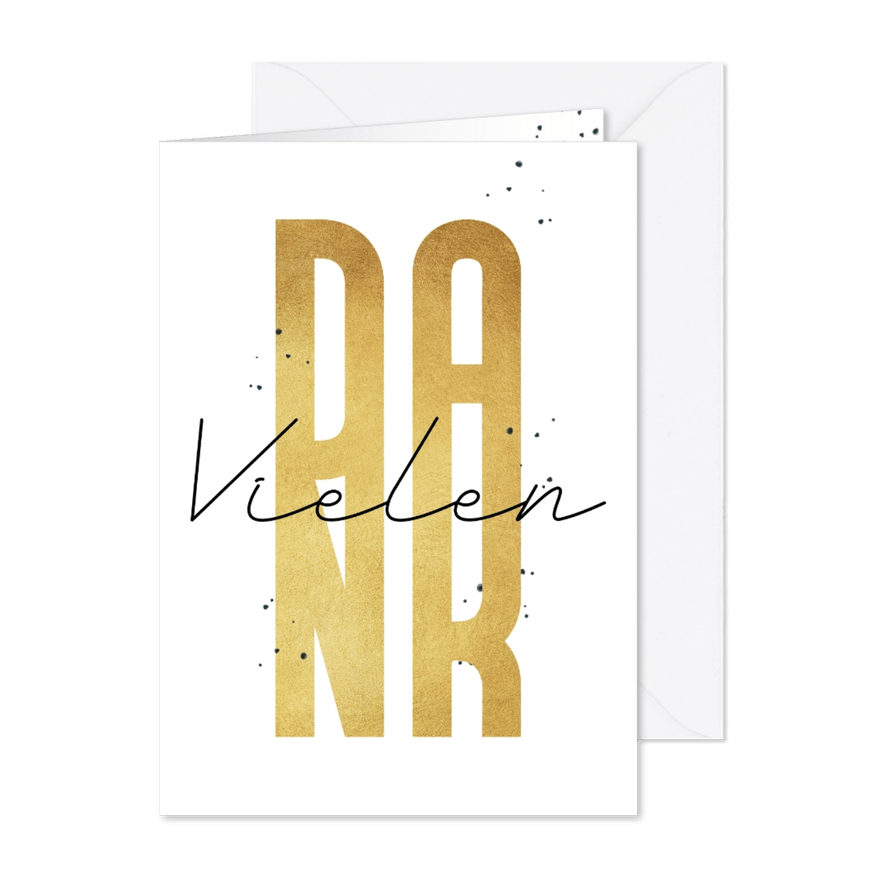 Vielen Dank Grußkarte Gold - Karteneindruck