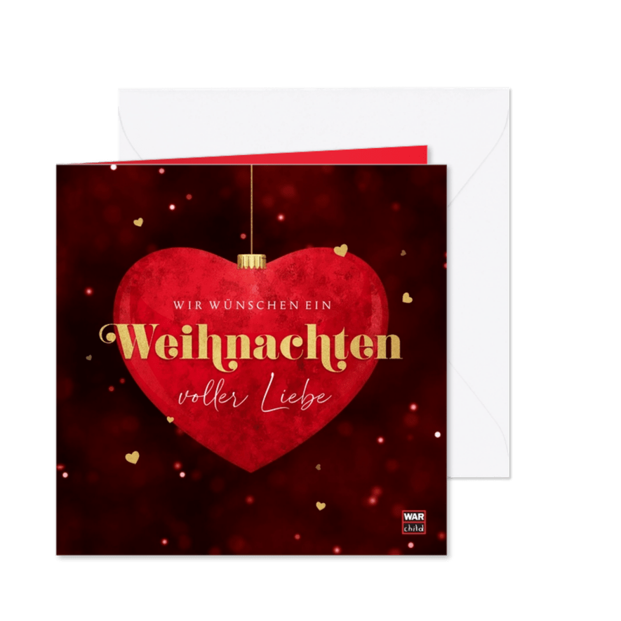 War Child - Weihnachtskarte Weihnachtskugel Herz - Karteneindruck