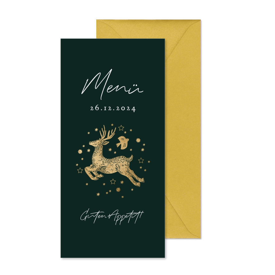 Weihnachten Menükarte Rentier - Karteneindruck

