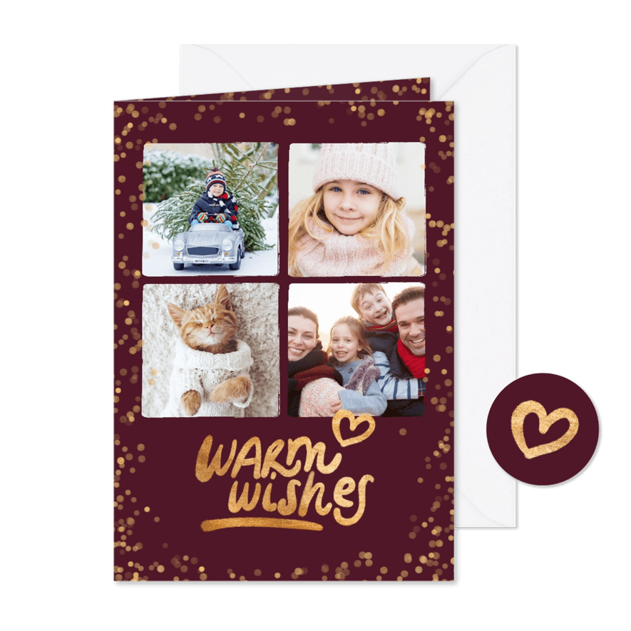 Weihnachts-Fotokarte 'Warm wishes' - Karteneindruck