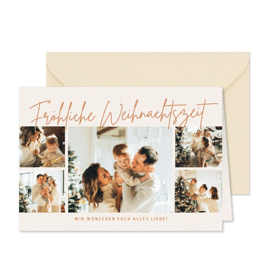 Weihnachtsgrüße Fotocollage - Karteneindruck
