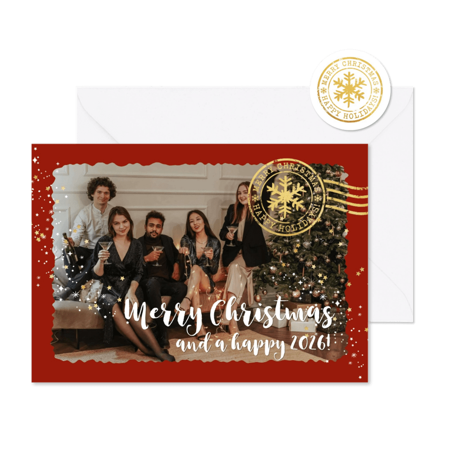 Weihnachtsgrüße geschäftlich Foto und Poststempel - Karteneindruck