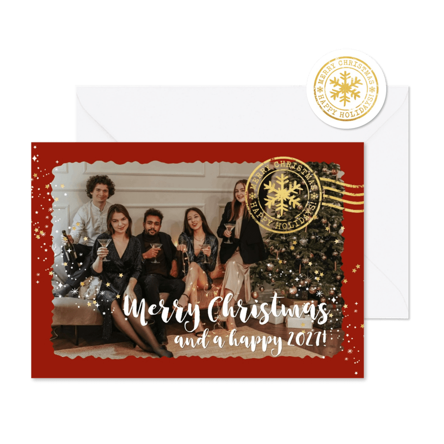 Weihnachtsgrüße geschäftlich Foto und Poststempel - Kartenvorschau