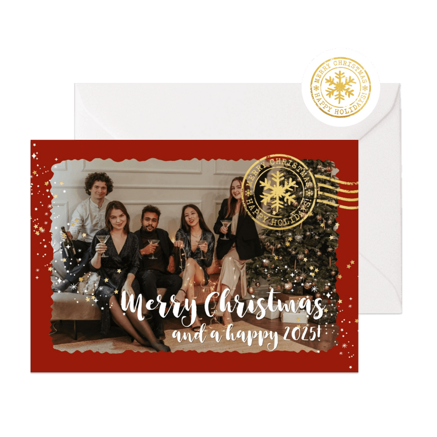 Weihnachtsgrüße geschäftlich Foto und Poststempel - Karteneindruck
