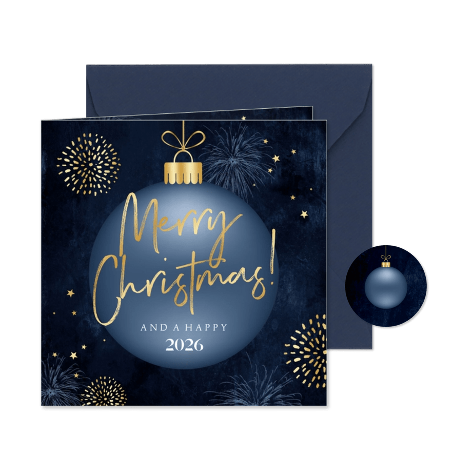 Weihnachtsgrüße geschäftlich Weihnachtskugel - Karteneindruck
