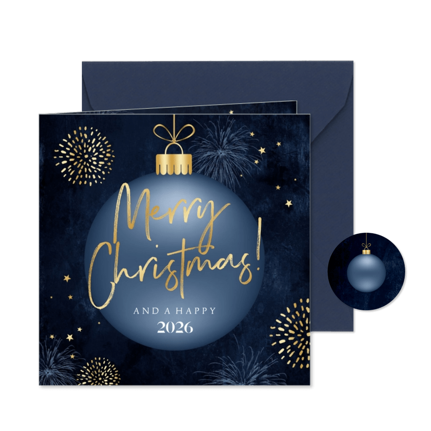 Weihnachtsgrüße geschäftlich Weihnachtskugel - Karteneindruck
