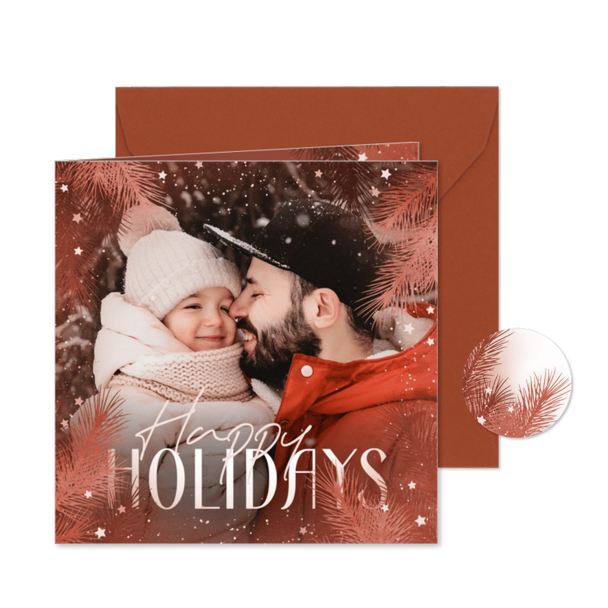 Weihnachtsgrüße großes Foto 'Happy Holidays' - Karteneindruck