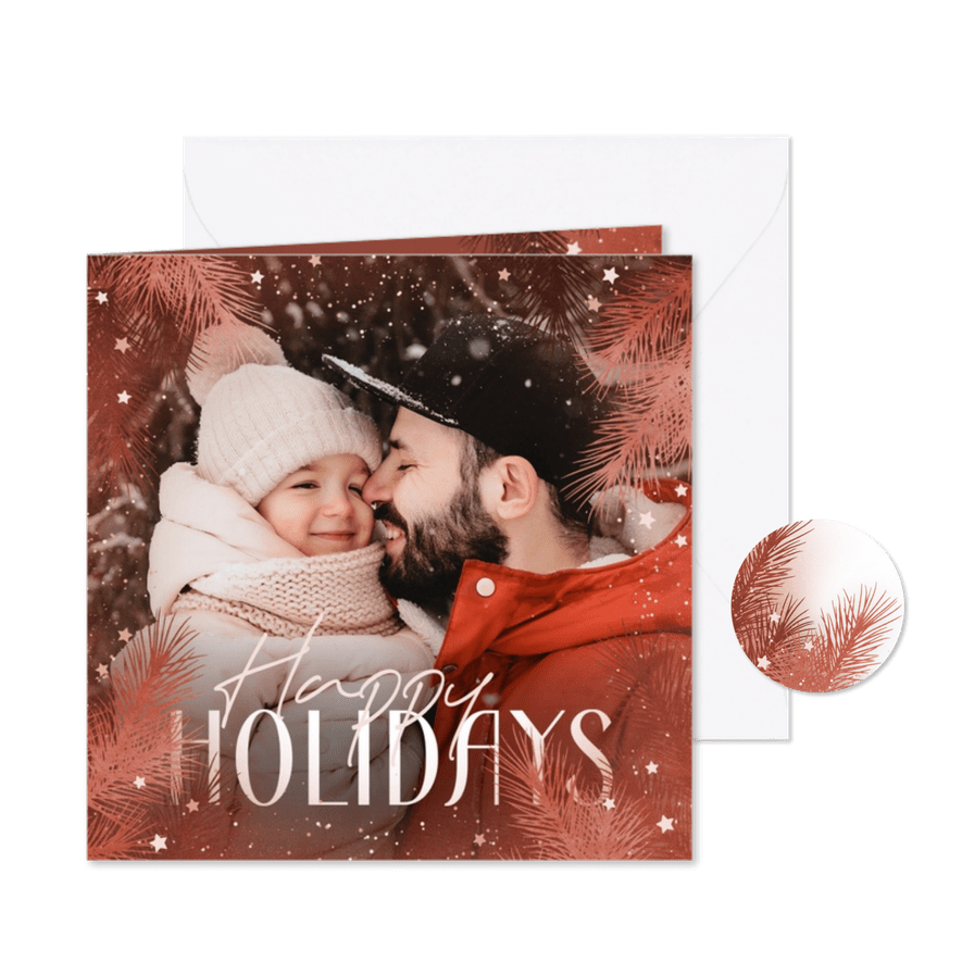 Weihnachtsgrüße 'Happy Holidays' mit eigenem Foto - Karteneindruck