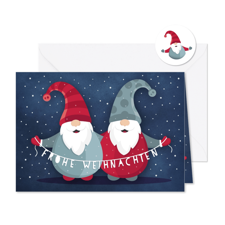 Weihnachtsgrüße lustige Weihnachtswichtel - Karteneindruck
