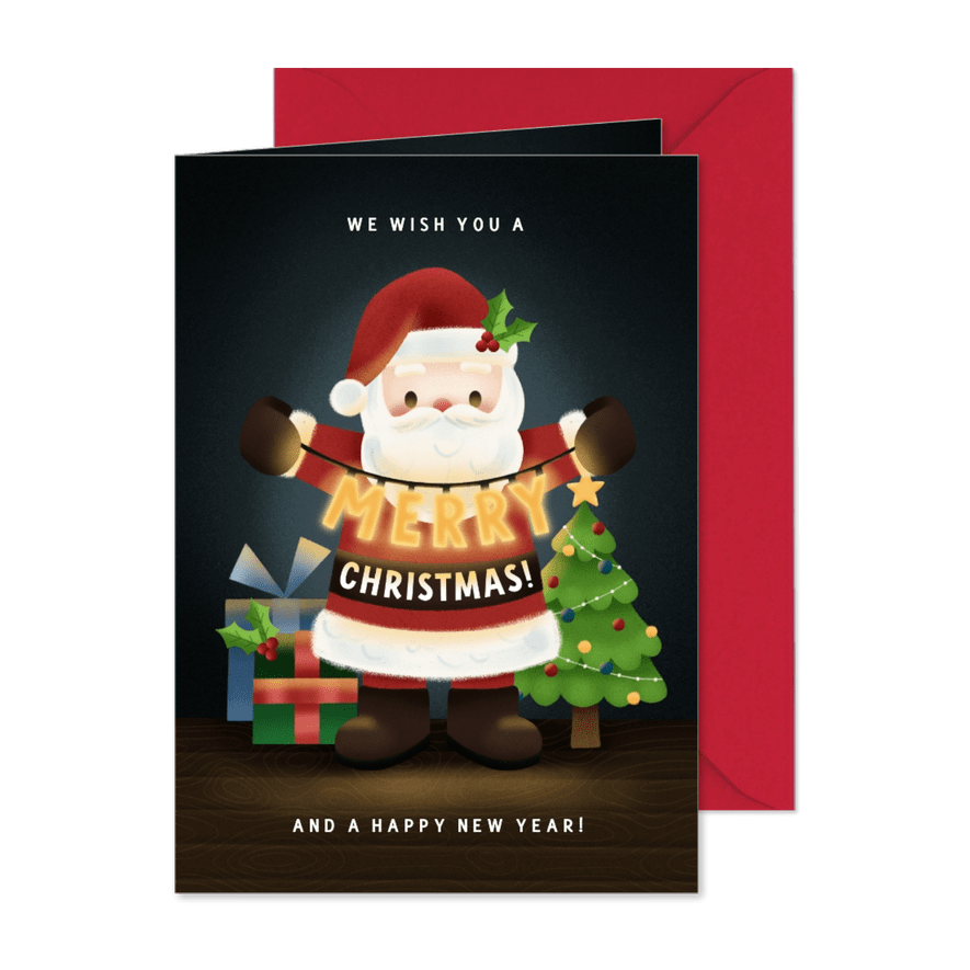 Weihnachtsgrüße Weihnachtsmann 'Merry Christmas' - Karteneindruck
