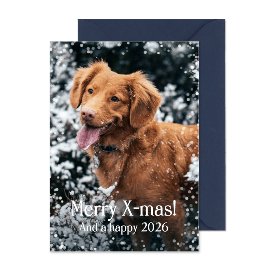 Weihnachtsgrußkarte eigenes Foto Haustier - Karteneindruck