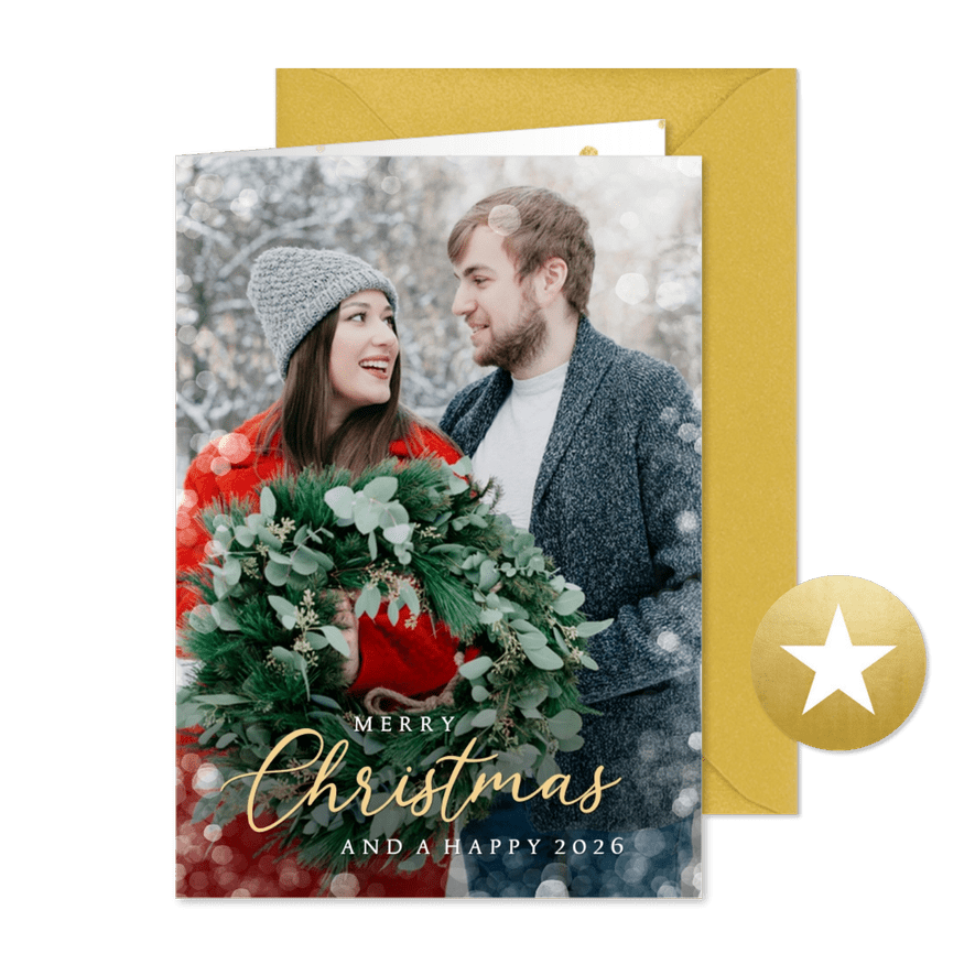 Weihnachtsgrußkarte Foto 'Merry Christmas' - Karteneindruck