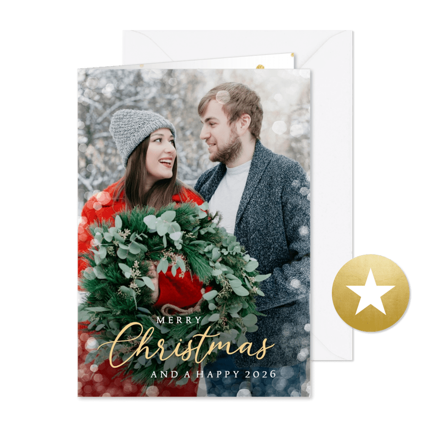 Weihnachtsgrußkarte Foto 'Merry Christmas' - Karteneindruck