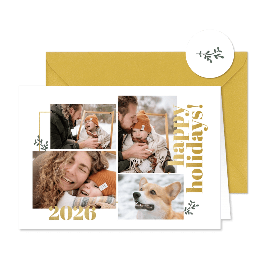 Weihnachtsgrußkarte Fotos 'Happy Holidays' - Karteneindruck